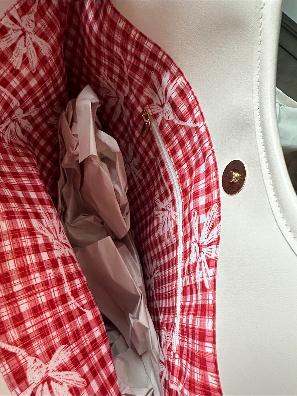 BCBGeneration Straw Tote with Red Strawberry Appliqués and Cream Trim - Picture 10 of 15